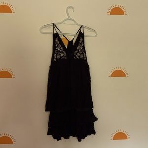 American Threads Ruffle navy dress